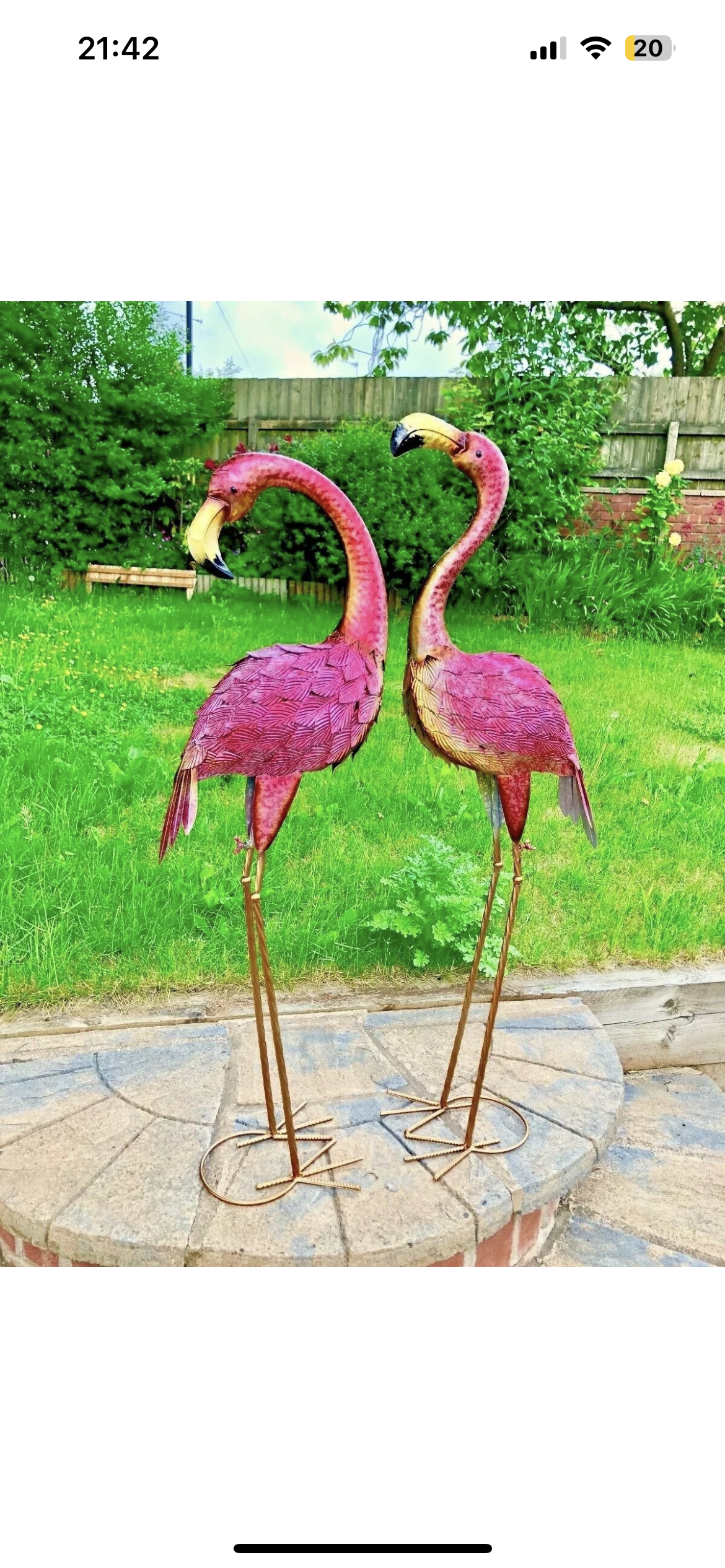 Large Metal HandMade Pink Flamingo Indoor/Outdoor