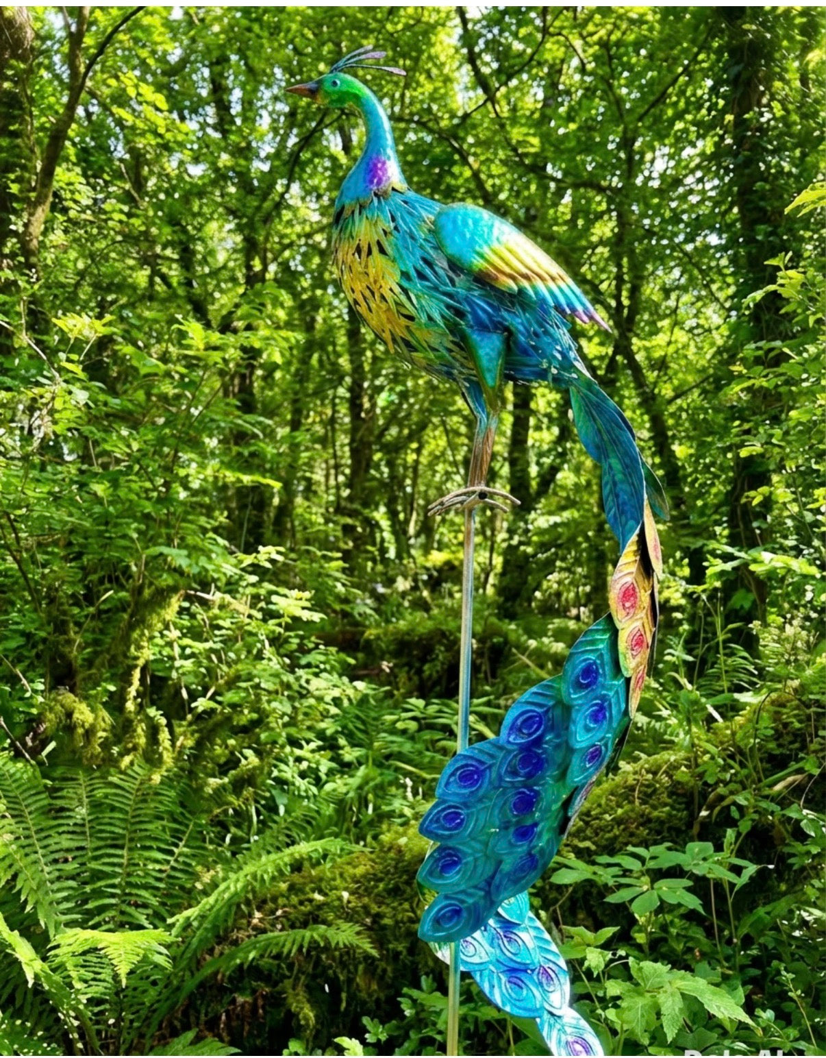 ExtraLarge Handmade Metal Craft Peacock Indoor/Outdoor Garden Ornament Sculpture