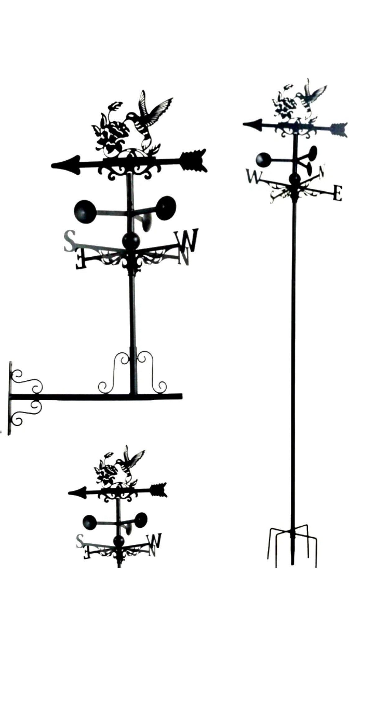 Hummingbird floor stand and wall mounted weathervane