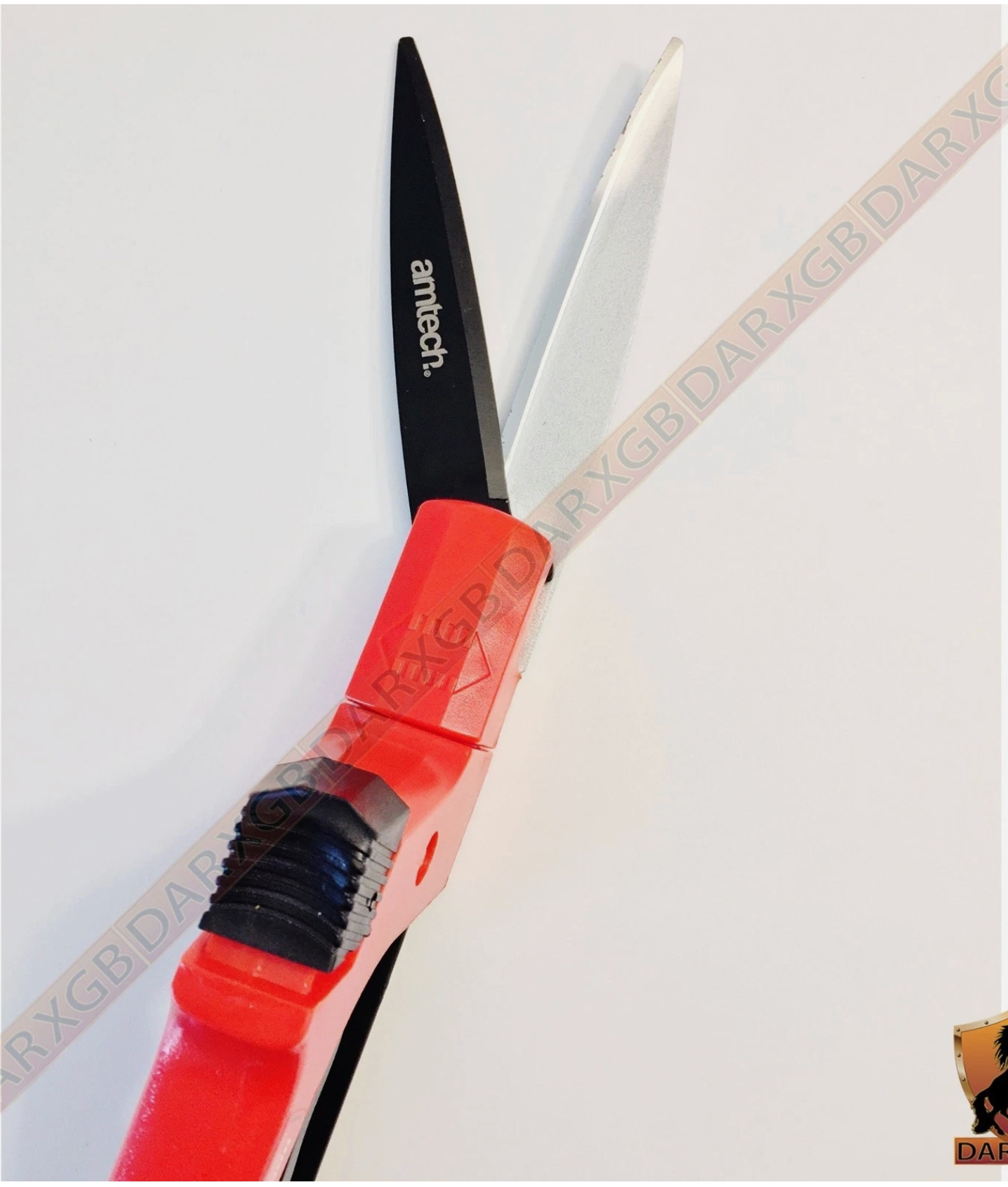 Am-Tech Deluxe 3-Way 180° Grass Shears Blade Two Tone Plastic Handle Garden