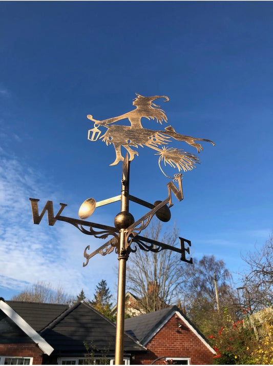 Smart Witch Brass floor stand and wall mounted weathervane