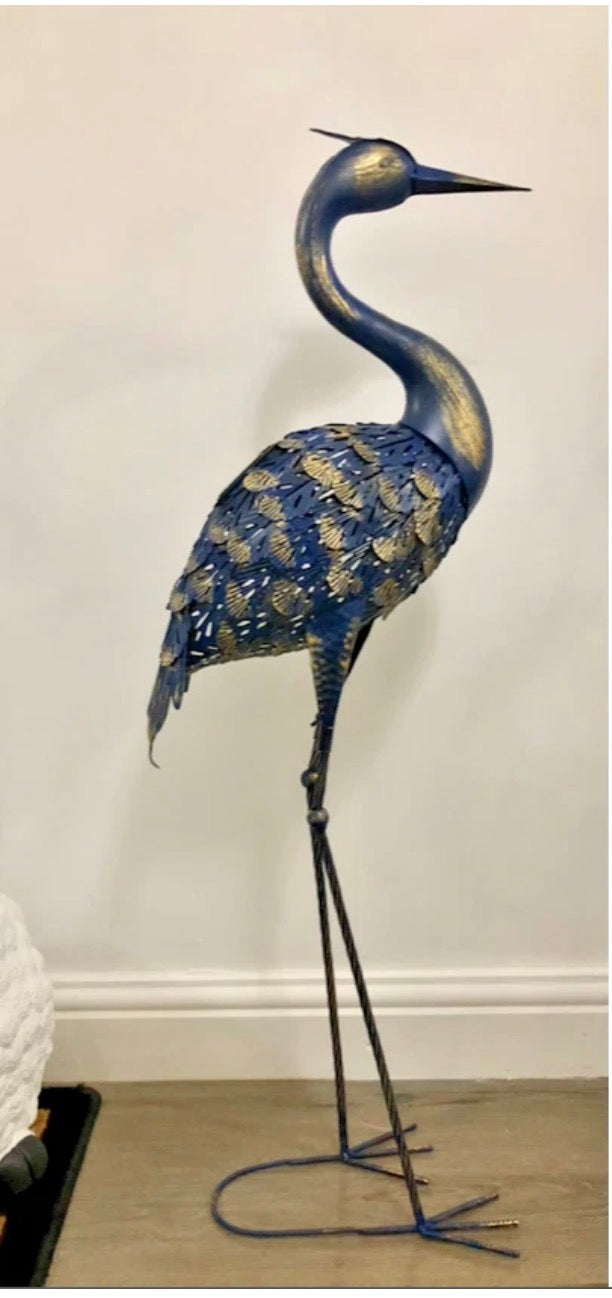 Large Metal Silhouette Crane Family Light Solar ornament