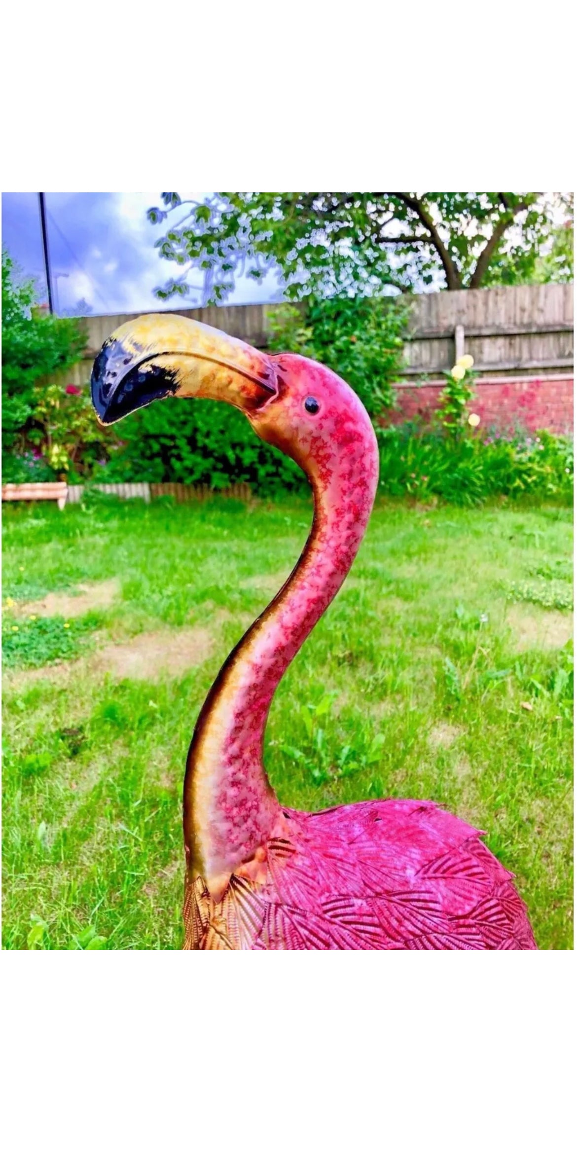 Large Metal HandMade Pink Flamingo Indoor/Outdoor