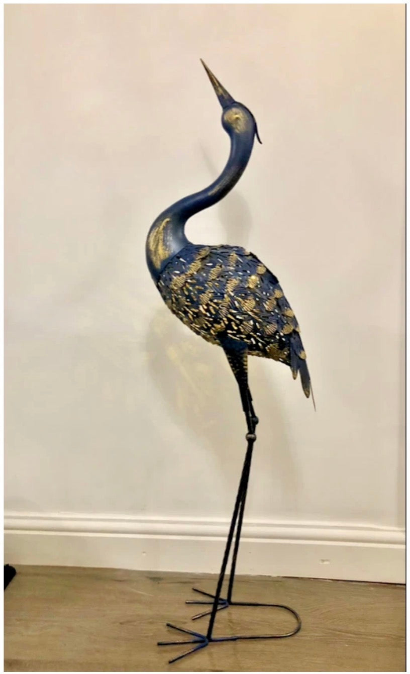 Large Metal Silhouette Crane Family Light Solar ornament