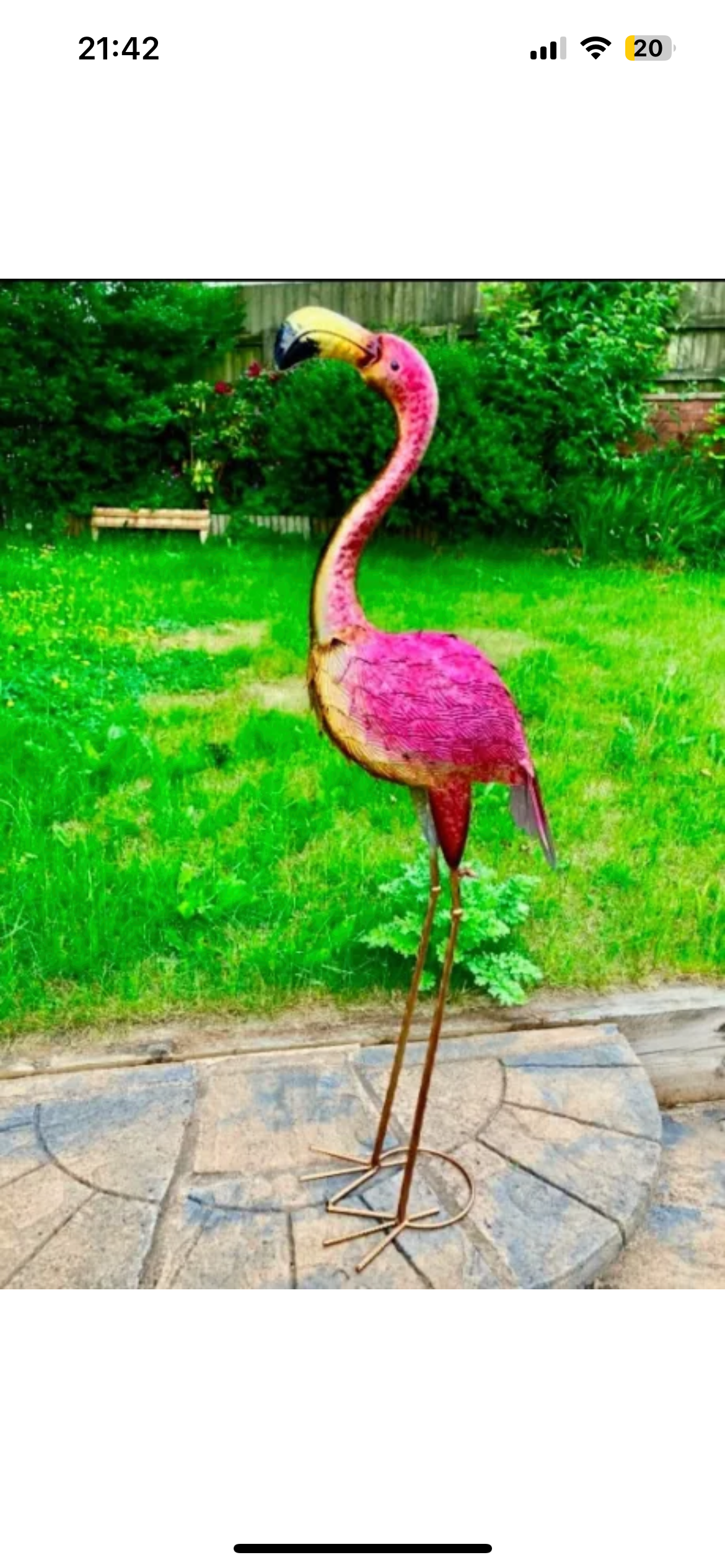 Large Metal HandMade Pink Flamingo Indoor/Outdoor