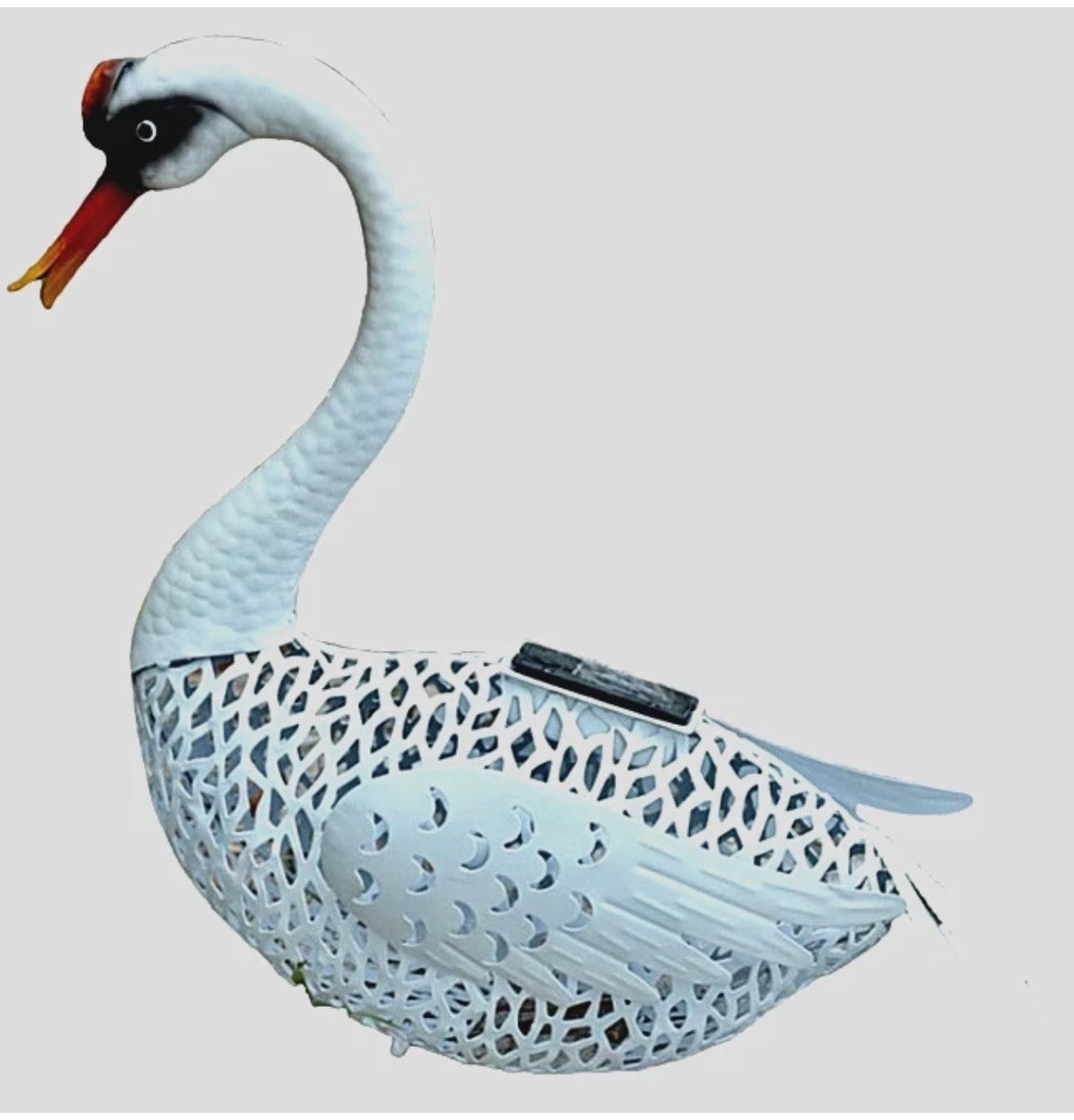 Solar Powered Swan Outdoor Waterproof Metal Garden