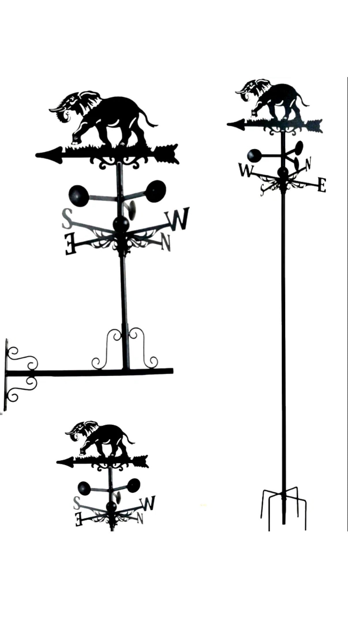Elephant floor stand and wall mounted weathervane