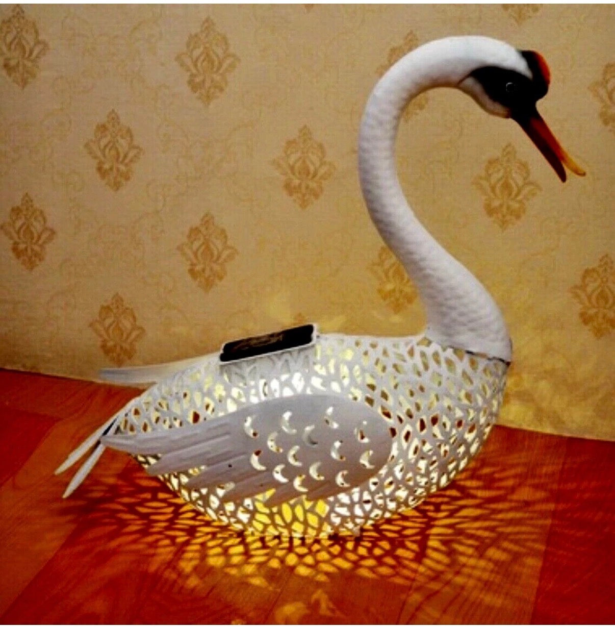 Solar Powered Swan Outdoor Waterproof Metal Garden