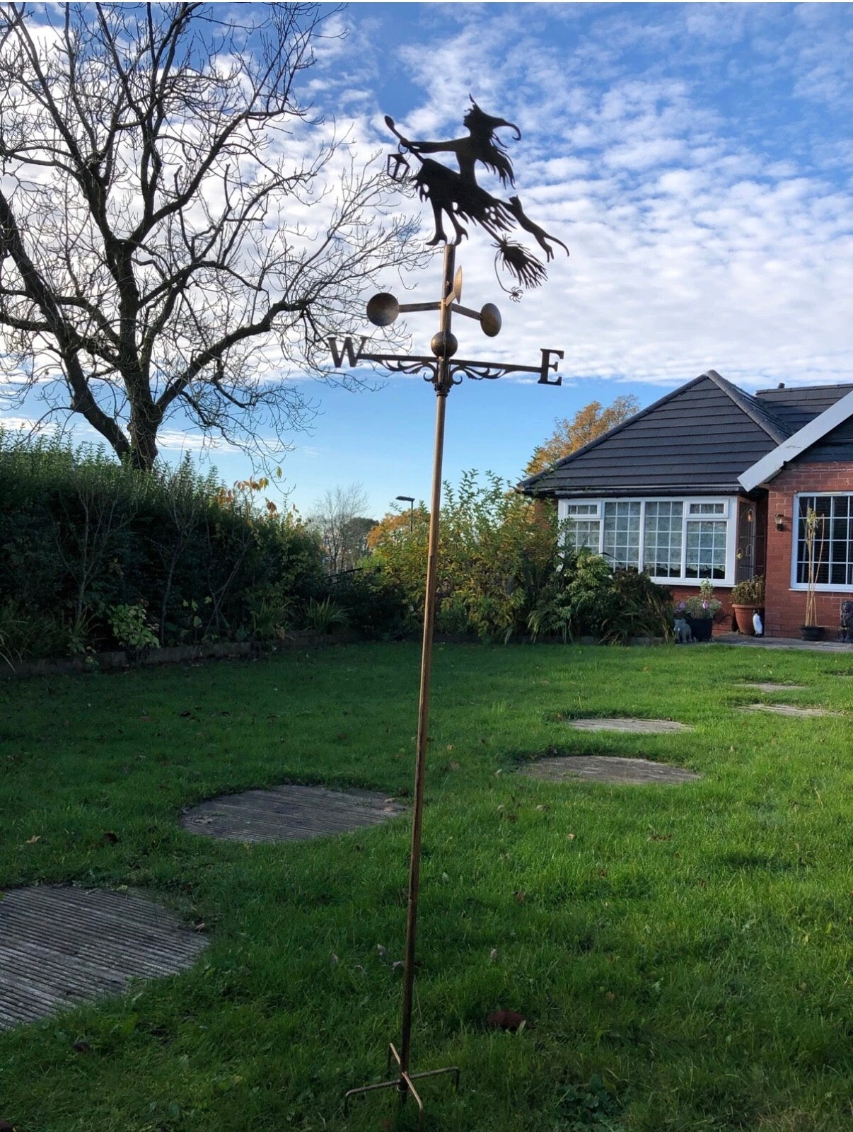 Smart Witch Brass floor stand and wall mounted weathervane