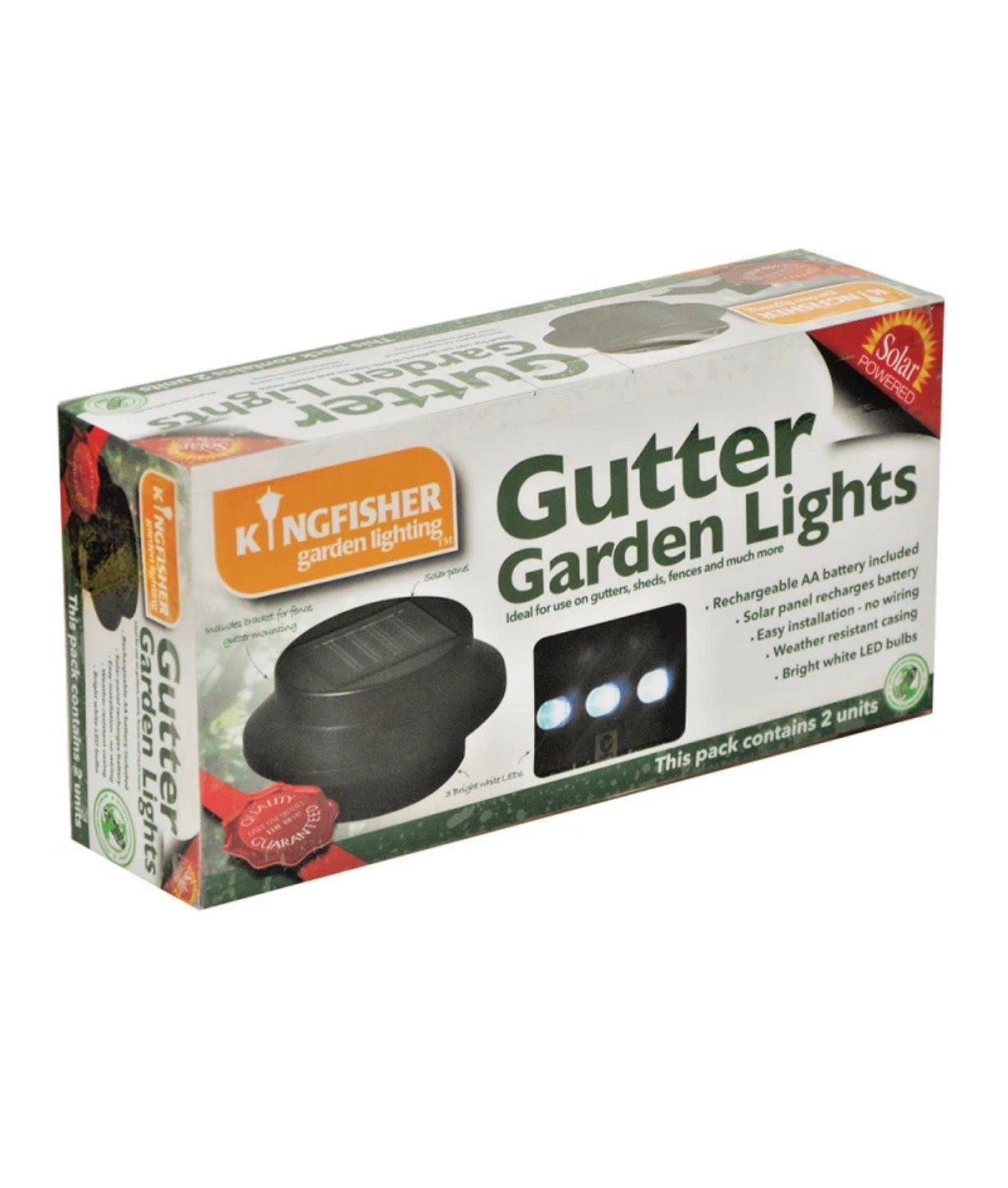 Kingfisher 2 Pack Solar Gutter Light Black