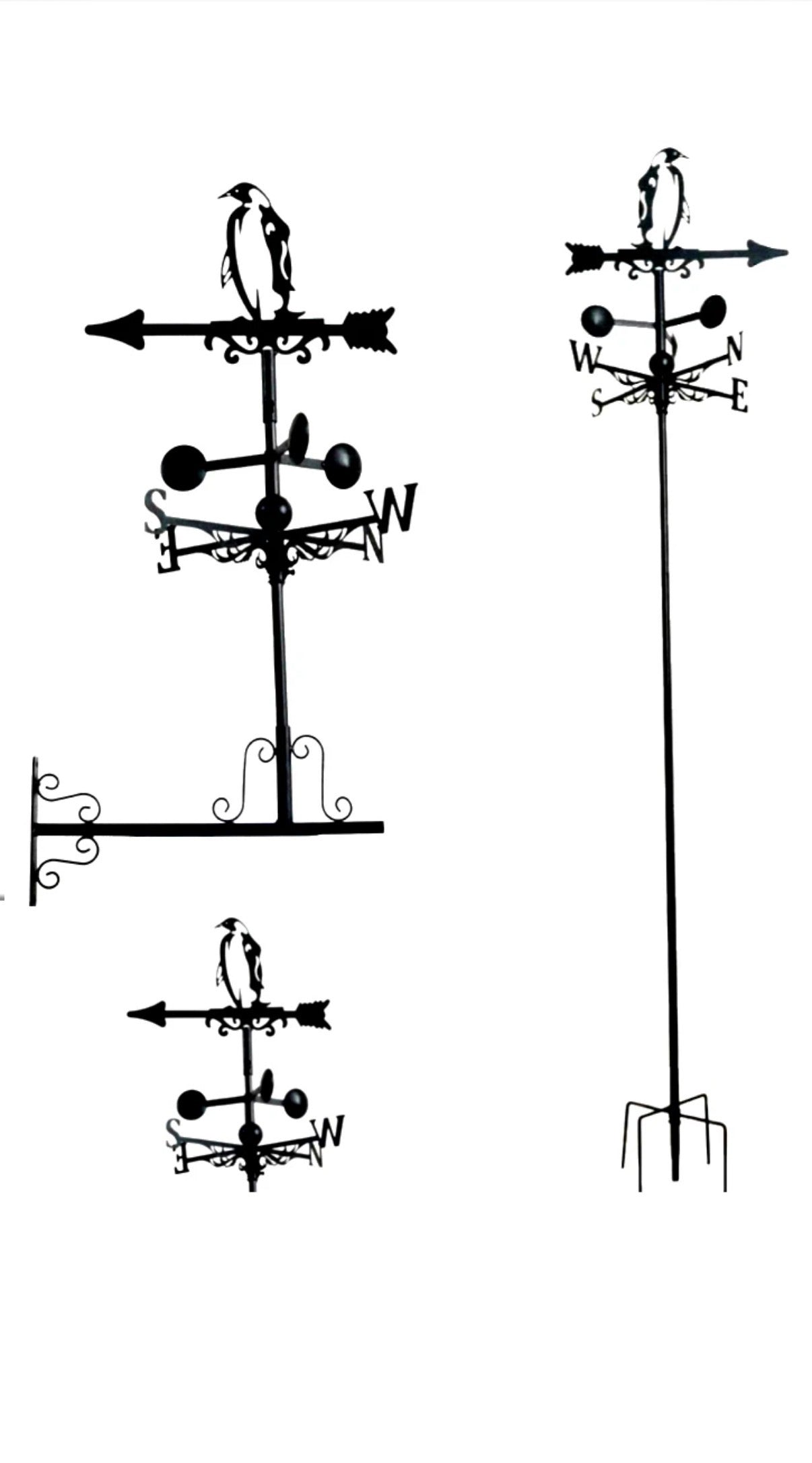 Penguin floor stand and wall mounted weathervane