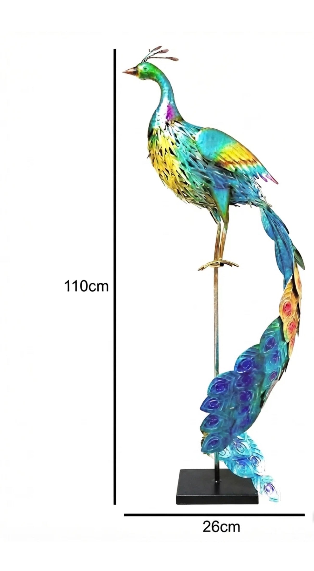 ExtraLarge Handmade Metal Craft Peacock Indoor/Outdoor Garden Ornament Sculpture