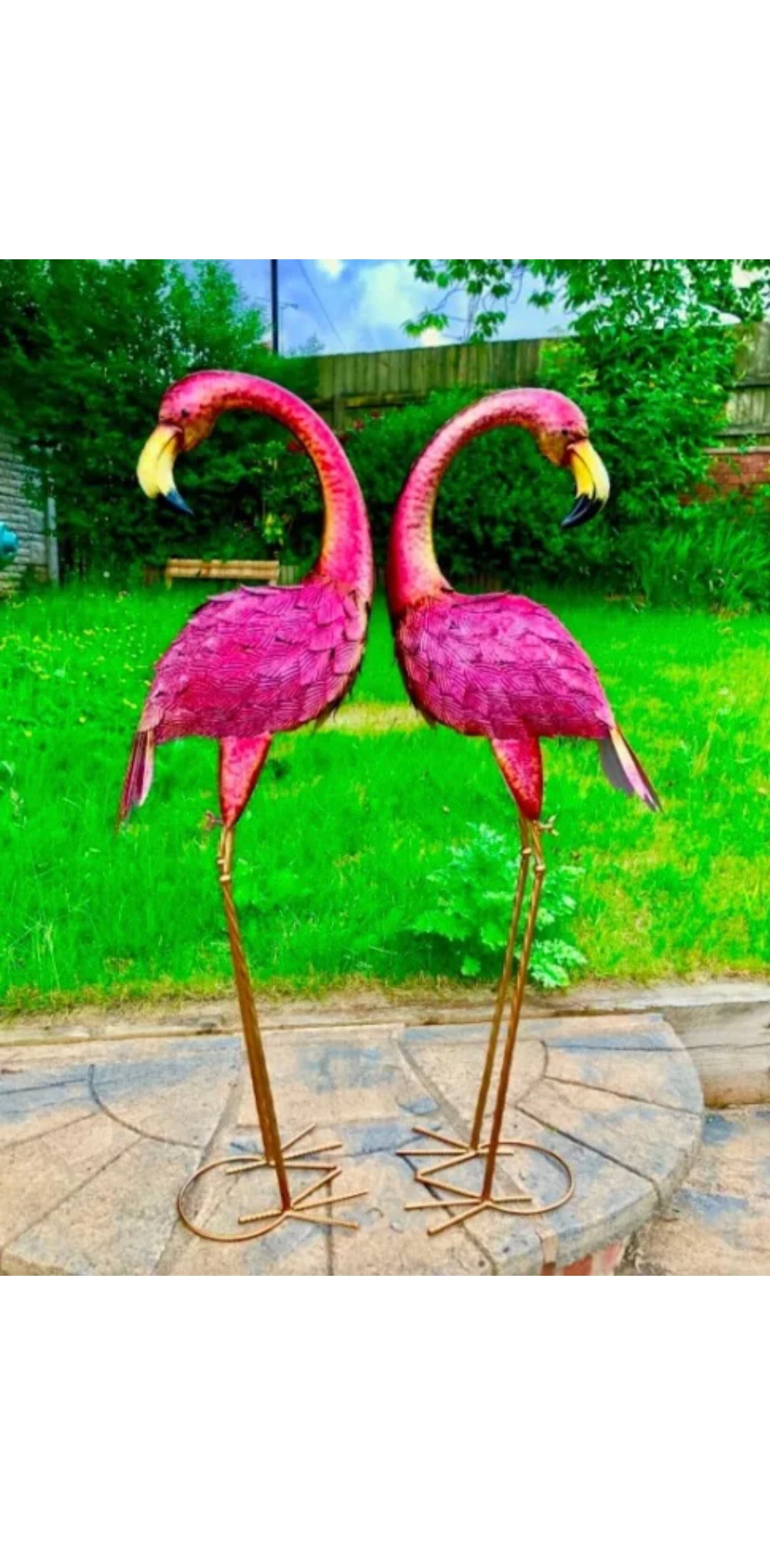 Large Metal HandMade Pink Flamingo Indoor/Outdoor