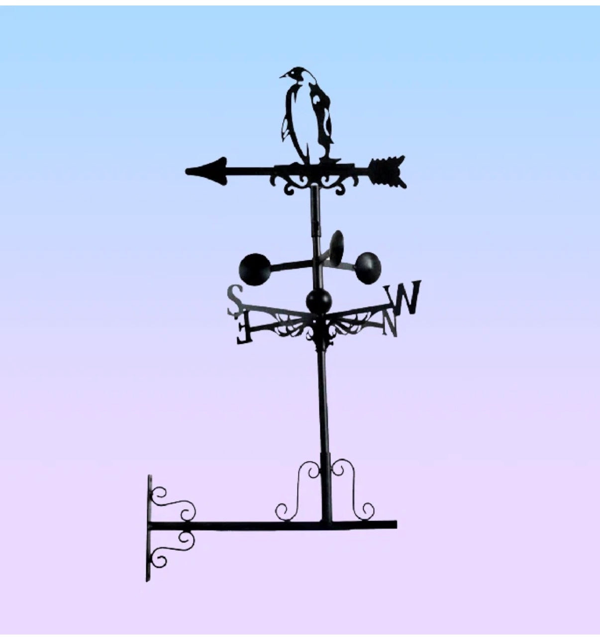 Penguin floor stand and wall mounted weathervane