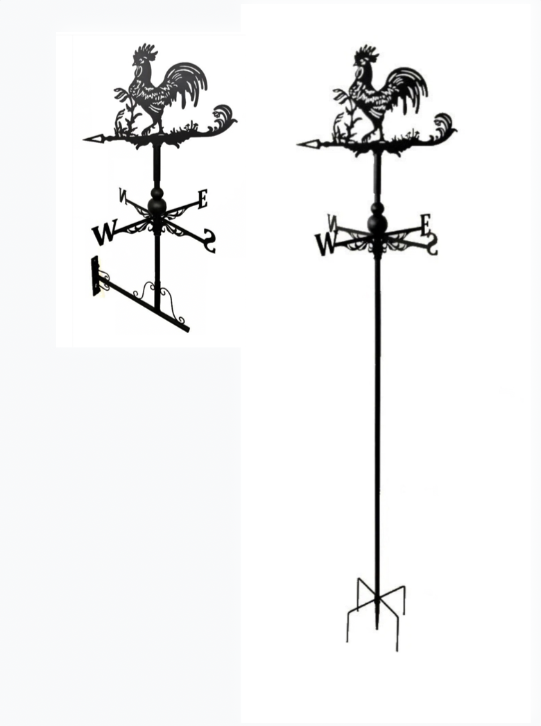 Rooster floor stand and wall mounted weathervane