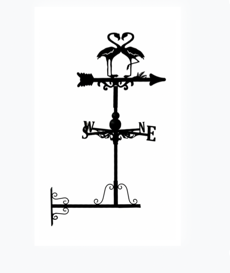 Flamingo floor stand and wall mounted weathervane