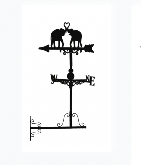 Love Elephant floor stand and wall mounted weathervane