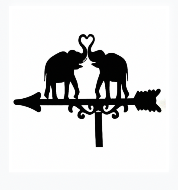 Love Elephant floor stand and wall mounted weathervane