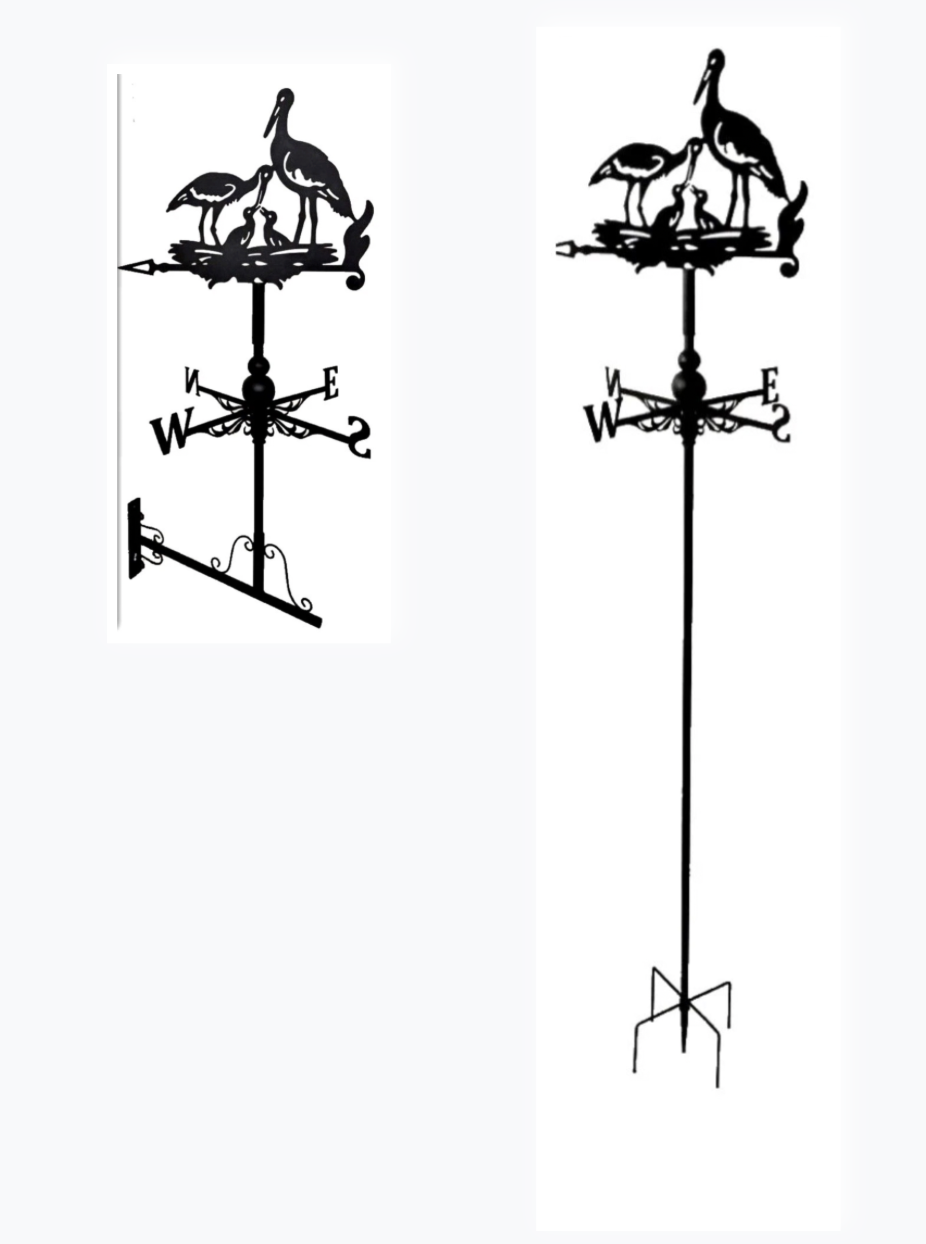 Crane family floor stand and wall mounted weathervane