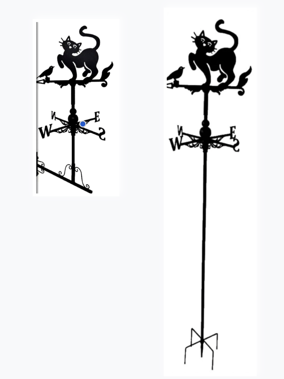 Cat with bird floor stand and wall mounted weathervane