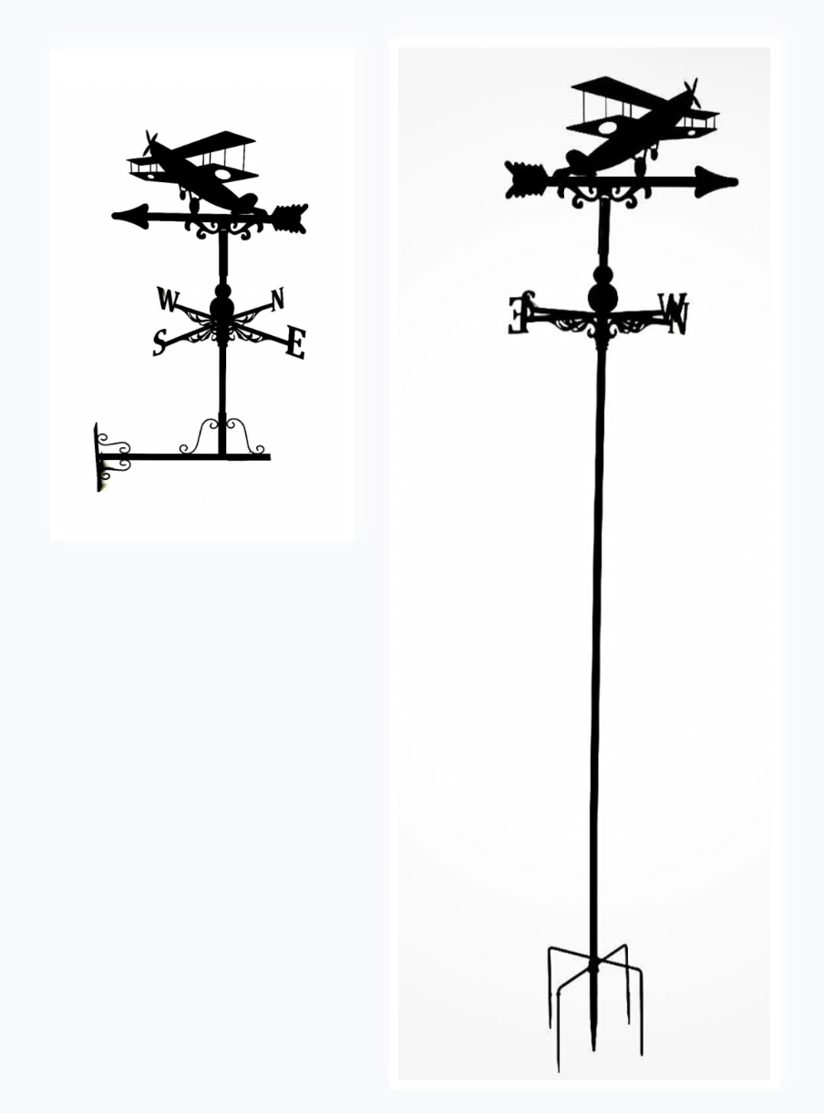 Aeroplane floor stand and wall mounted weathervane
