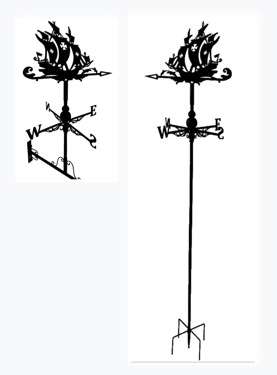 Pirate Ship floor stand and wall mounted weathervane