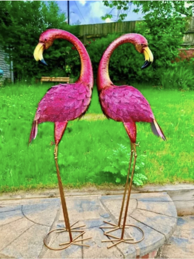 Large Metal HandMade Pink Flamingo Indoor/Outdoor