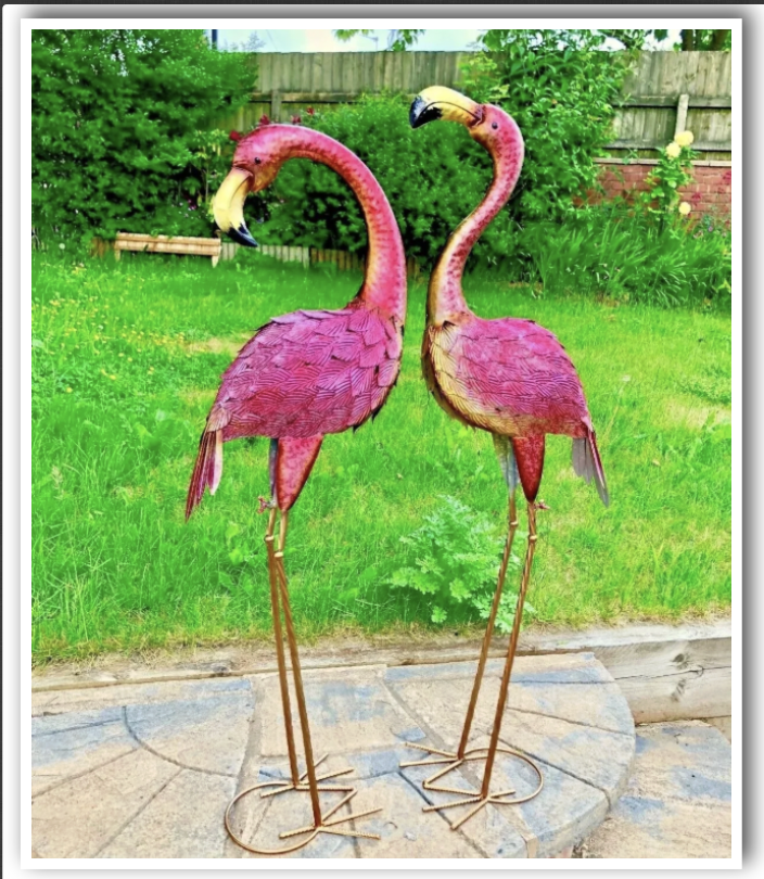 Large Metal HandMade Pink Flamingo Indoor/Outdoor