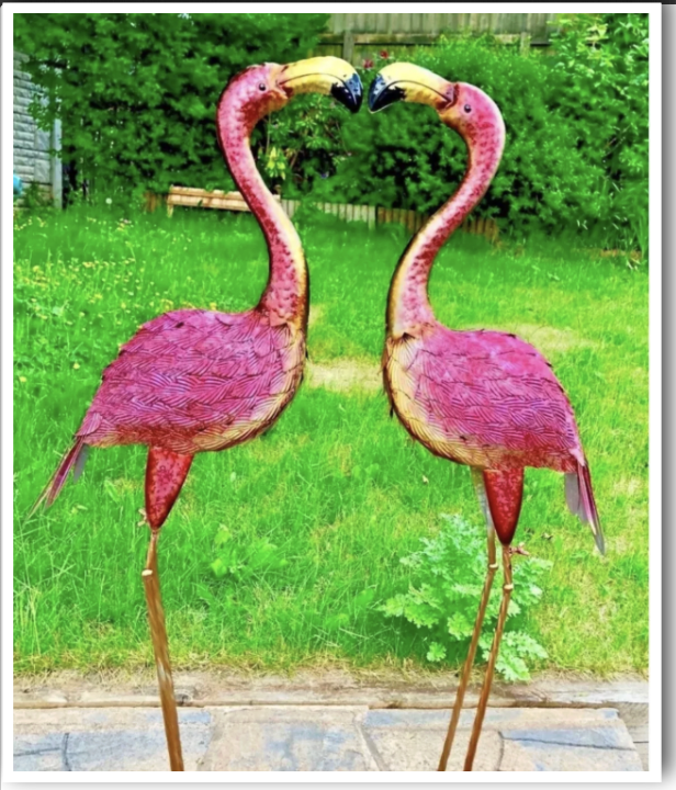 Large Metal HandMade Pink Flamingo Indoor/Outdoor