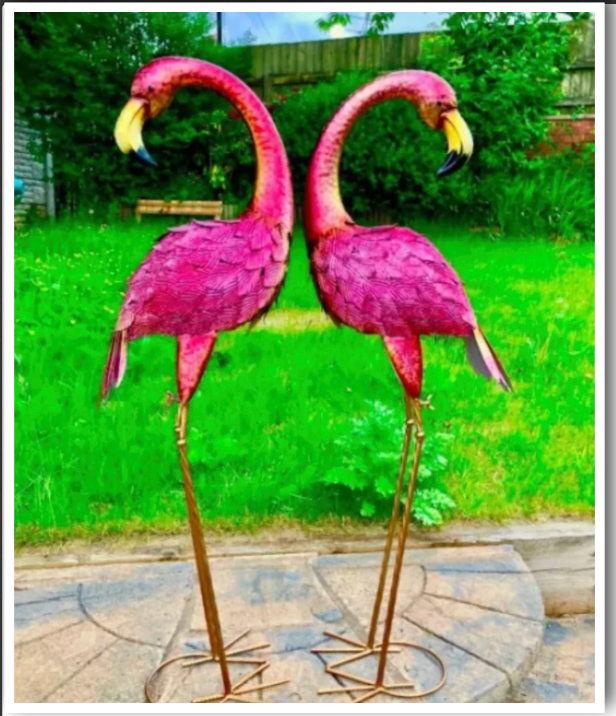 Large Metal HandMade Pink Flamingo Indoor/Outdoor