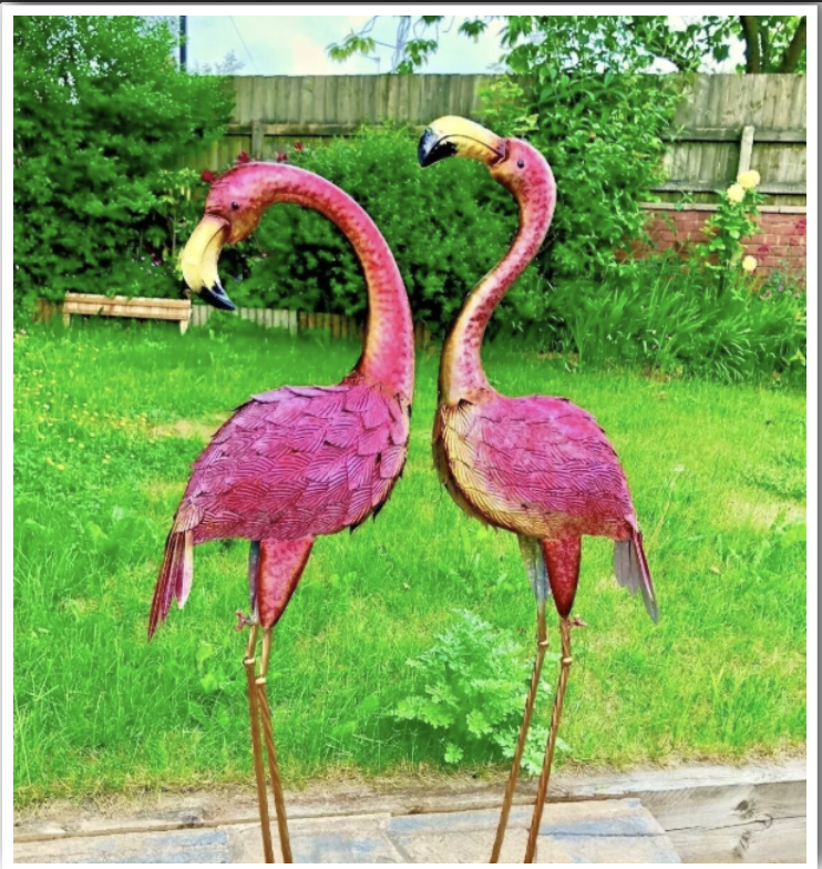 Large Metal HandMade Pink Flamingo Indoor/Outdoor