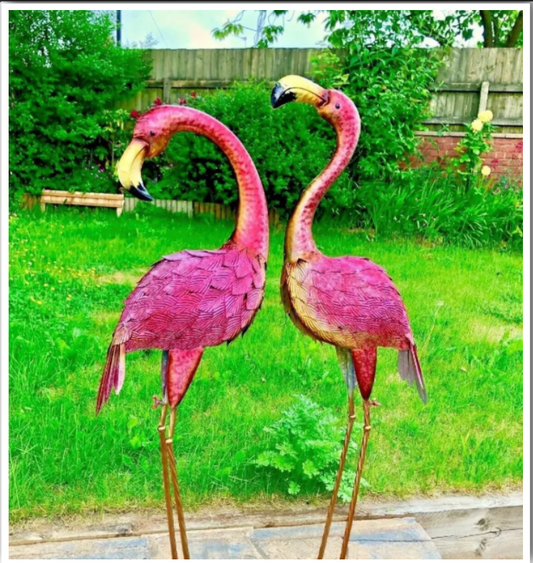Large Metal HandMade Pink Flamingo Indoor/Outdoor