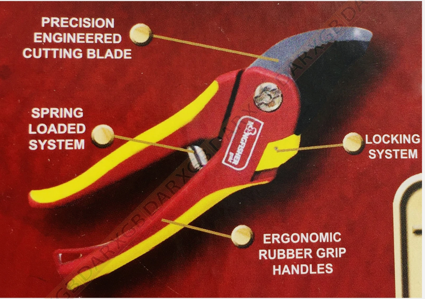 8" Kingfisher Bypass Secateurs Hand Pruner Pruning Shears Non-Stick Blades NEW