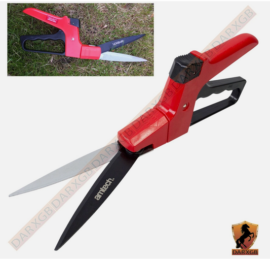 Am-Tech Deluxe 3-Way 180° Grass Shears Blade Two Tone Plastic Handle Garden