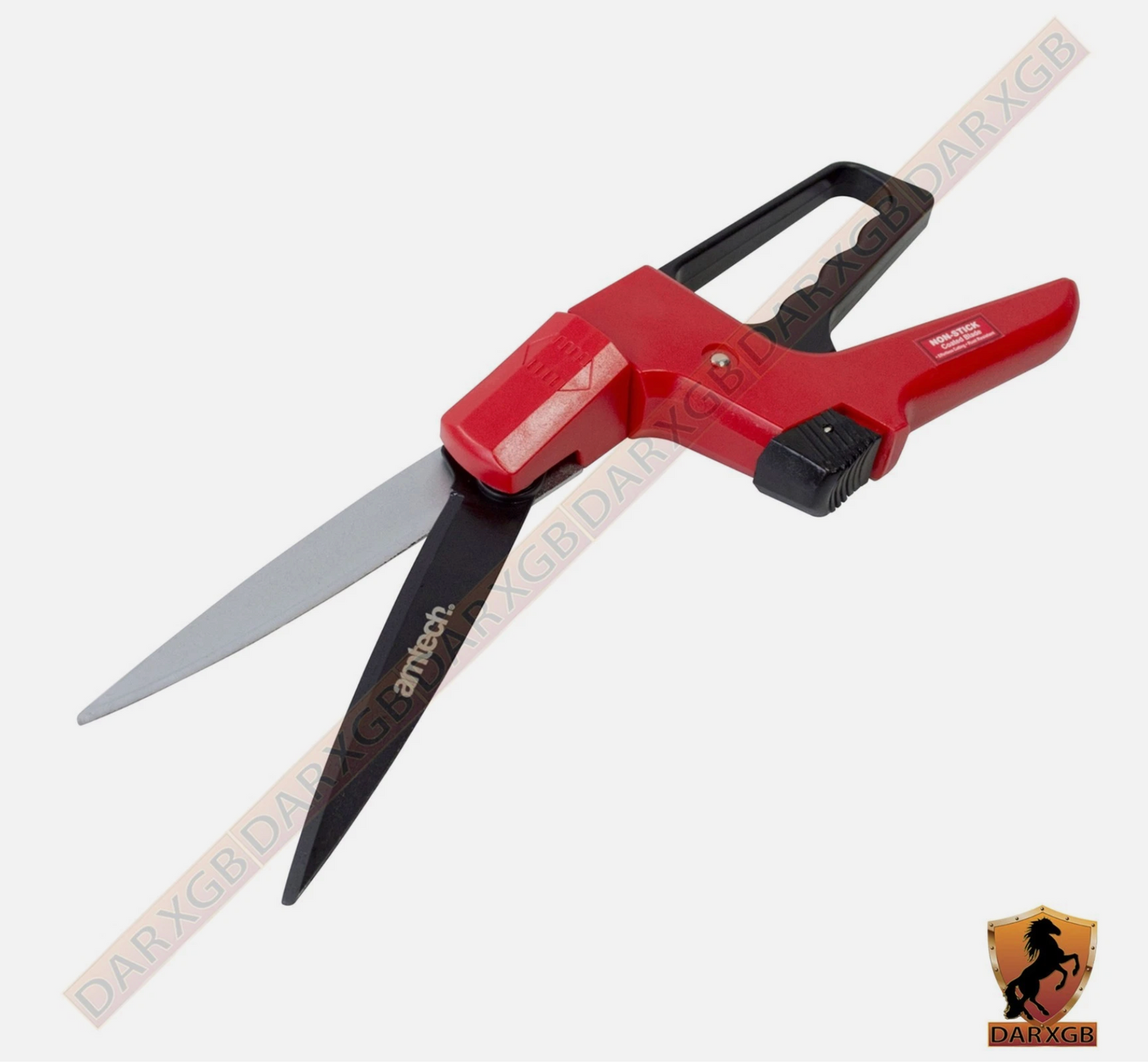 Am-Tech Deluxe 3-Way 180° Grass Shears Blade Two Tone Plastic Handle Garden