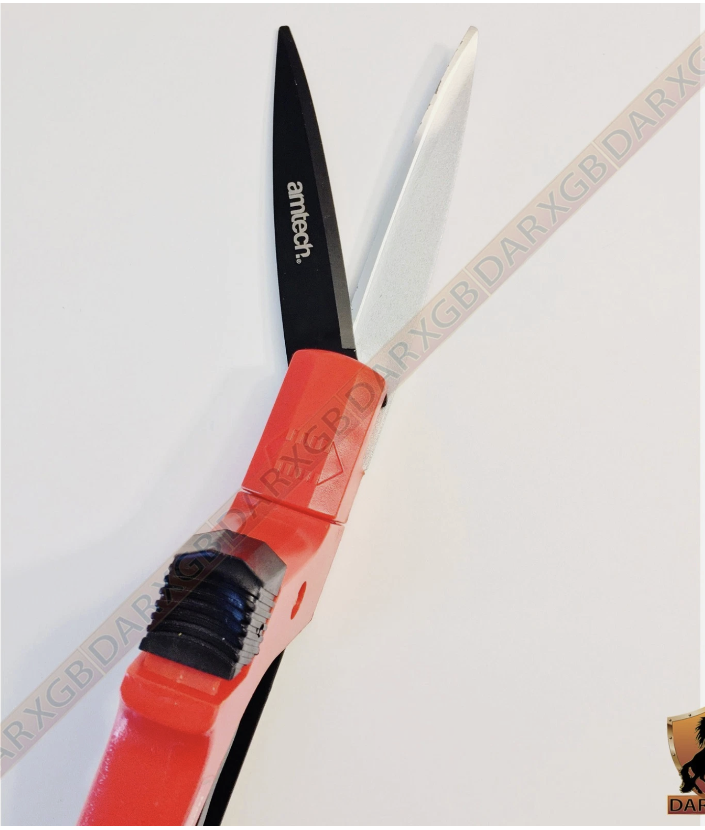 Am-Tech Deluxe 3-Way 180° Grass Shears Blade Two Tone Plastic Handle Garden