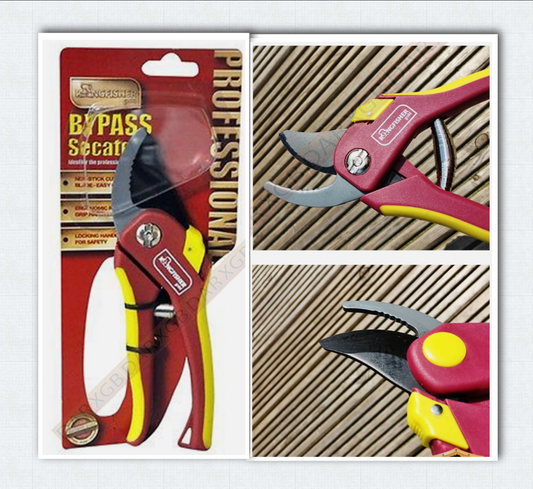 8" Kingfisher Bypass Secateurs Hand Pruner Pruning Shears Non-Stick Blades NEW