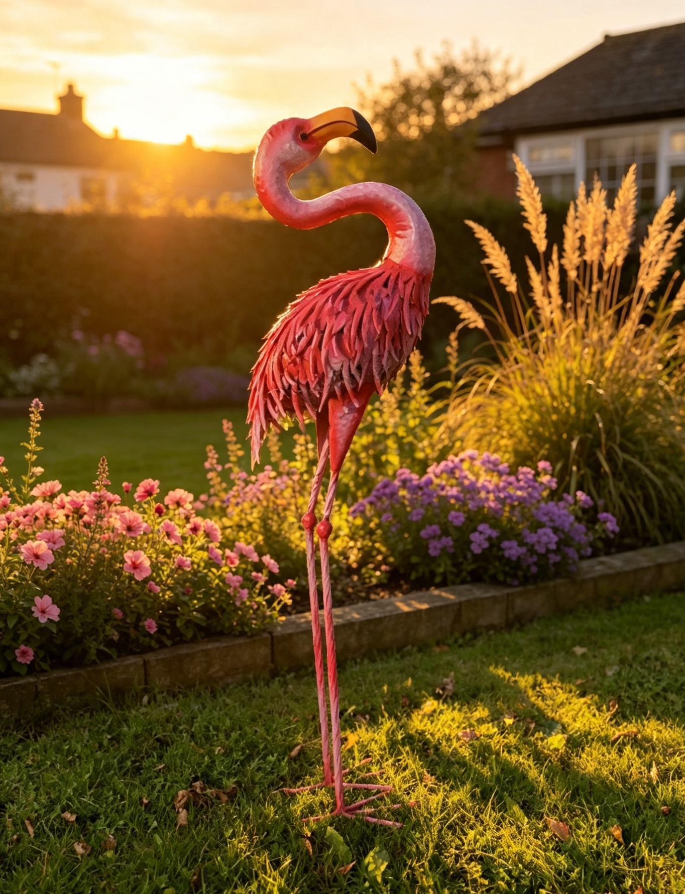 Metal Pink Flamingo Twisted Neck