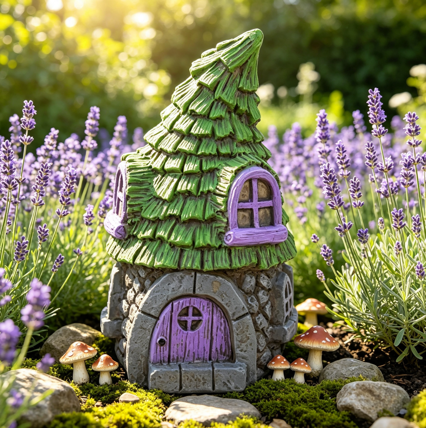 Conifer Casa 11 x 10 x 18cm - Secret Fairy Garden House Magic Resin Decorations