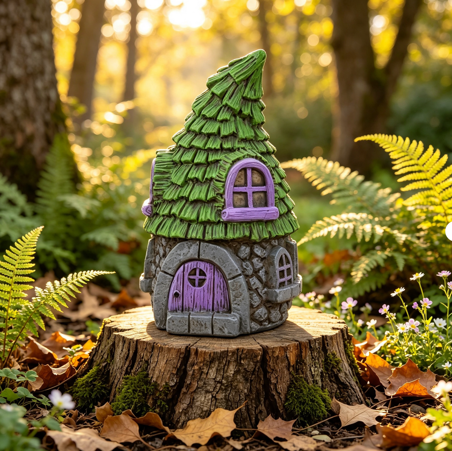 Conifer Casa 11 x 10 x 18cm - Secret Fairy Garden House Magic Resin Decorations