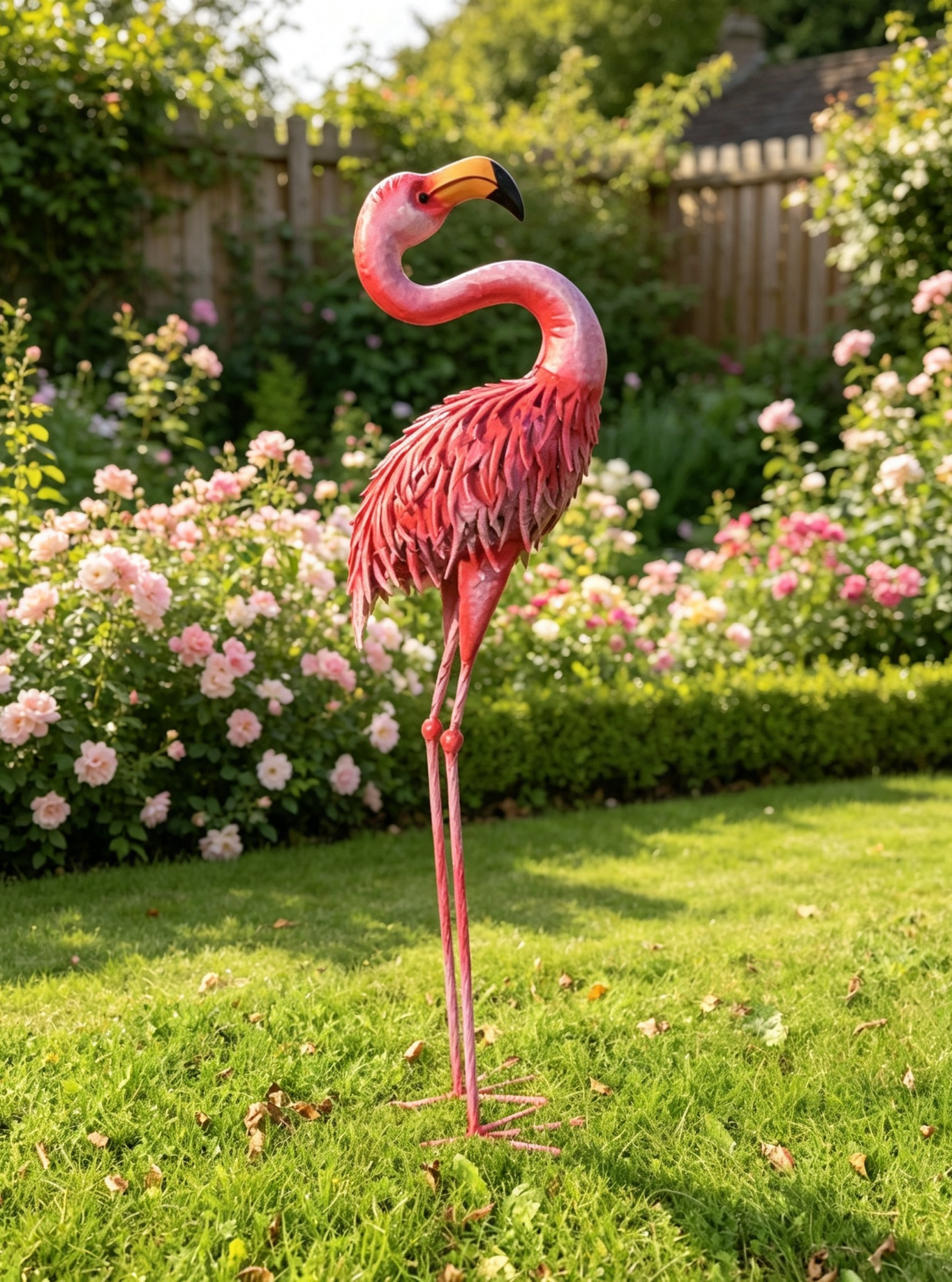 Metal Pink Flamingo Twisted Neck