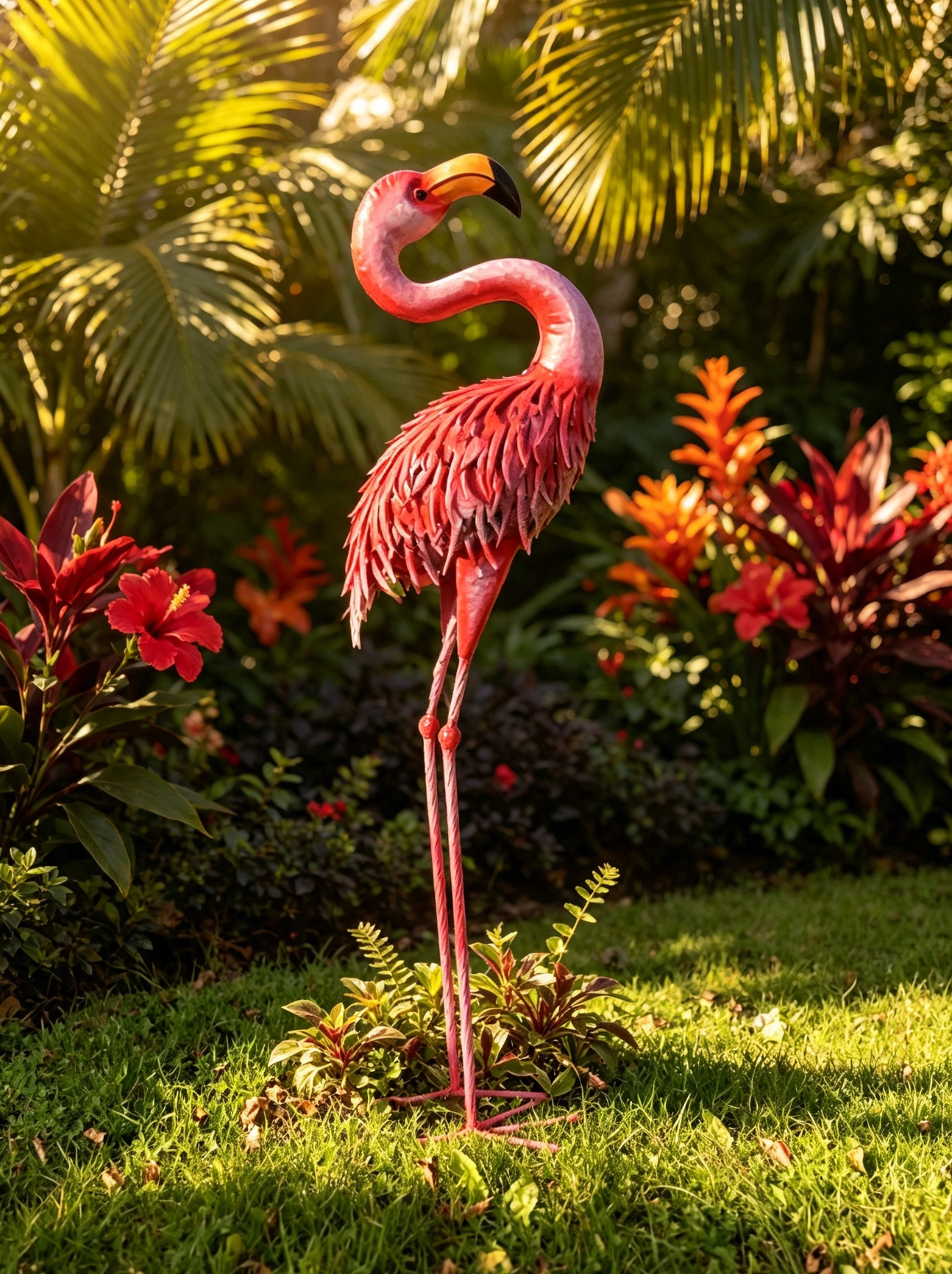 Metal Pink Flamingo Twisted Neck