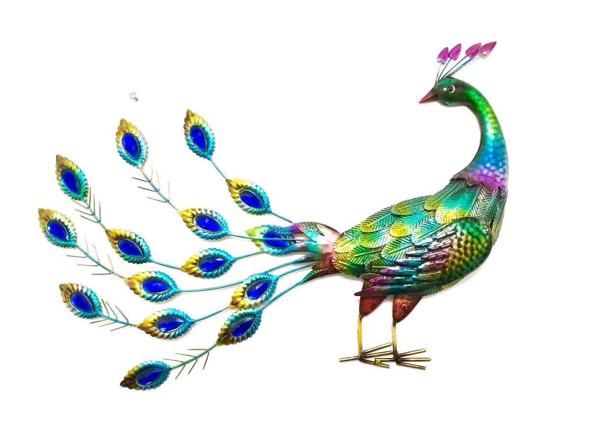 Large HandMade Metal Craft Peacock Indoor Outdoor Pond Garden Ornament Sculpture