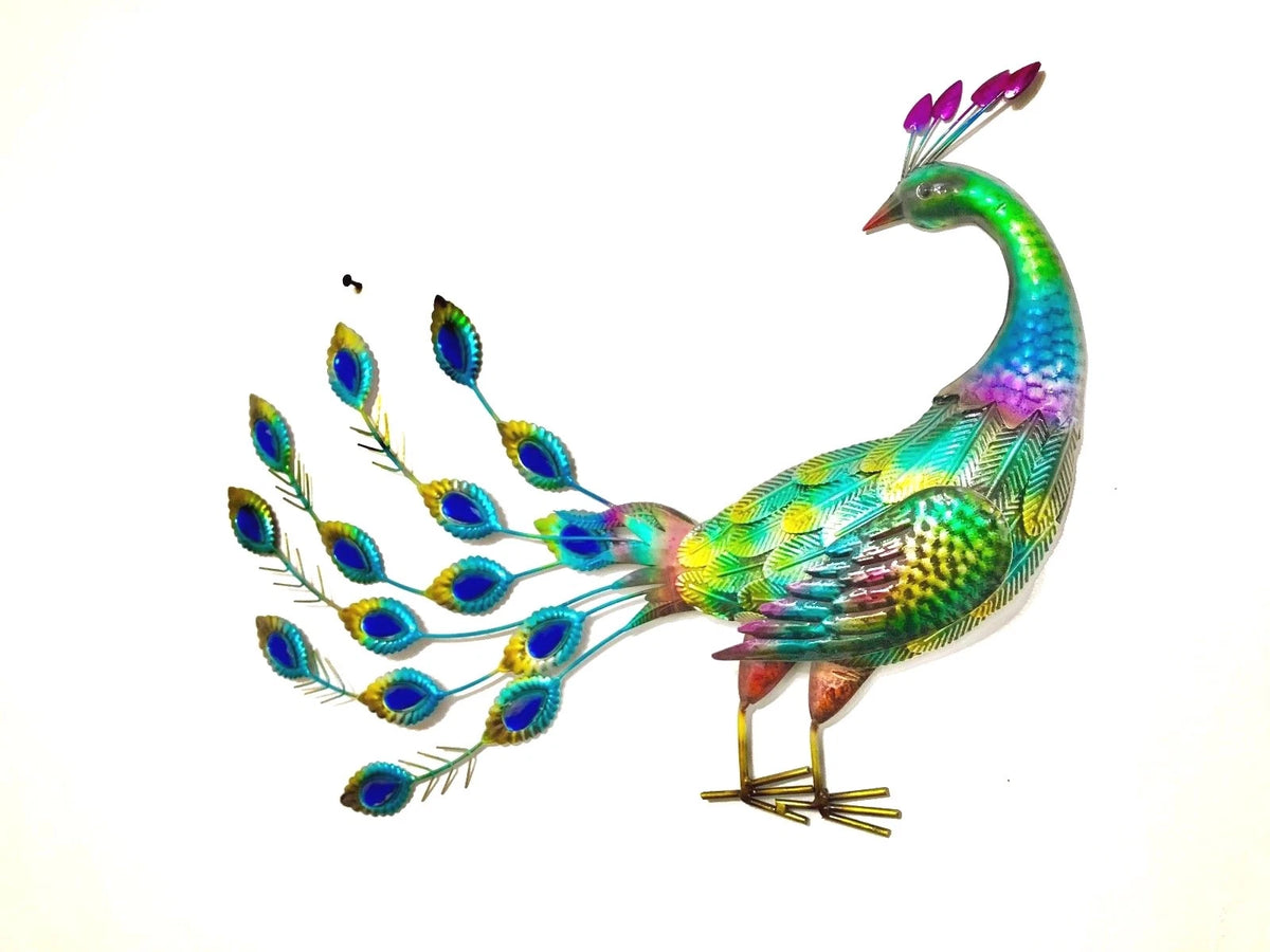 Large HandMade Metal Craft Peacock Indoor Outdoor Pond Garden Ornament Sculpture
