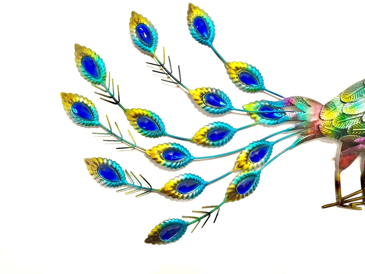 Large HandMade Metal Craft Peacock Indoor Outdoor Pond Garden Ornament Sculpture