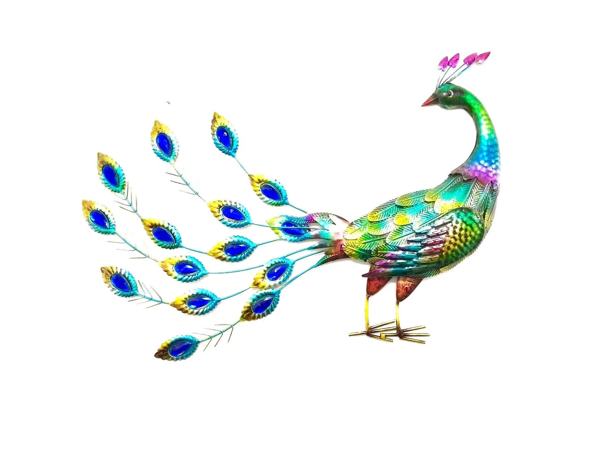 Large HandMade Metal Craft Peacock Indoor Outdoor Pond Garden Ornament Sculpture