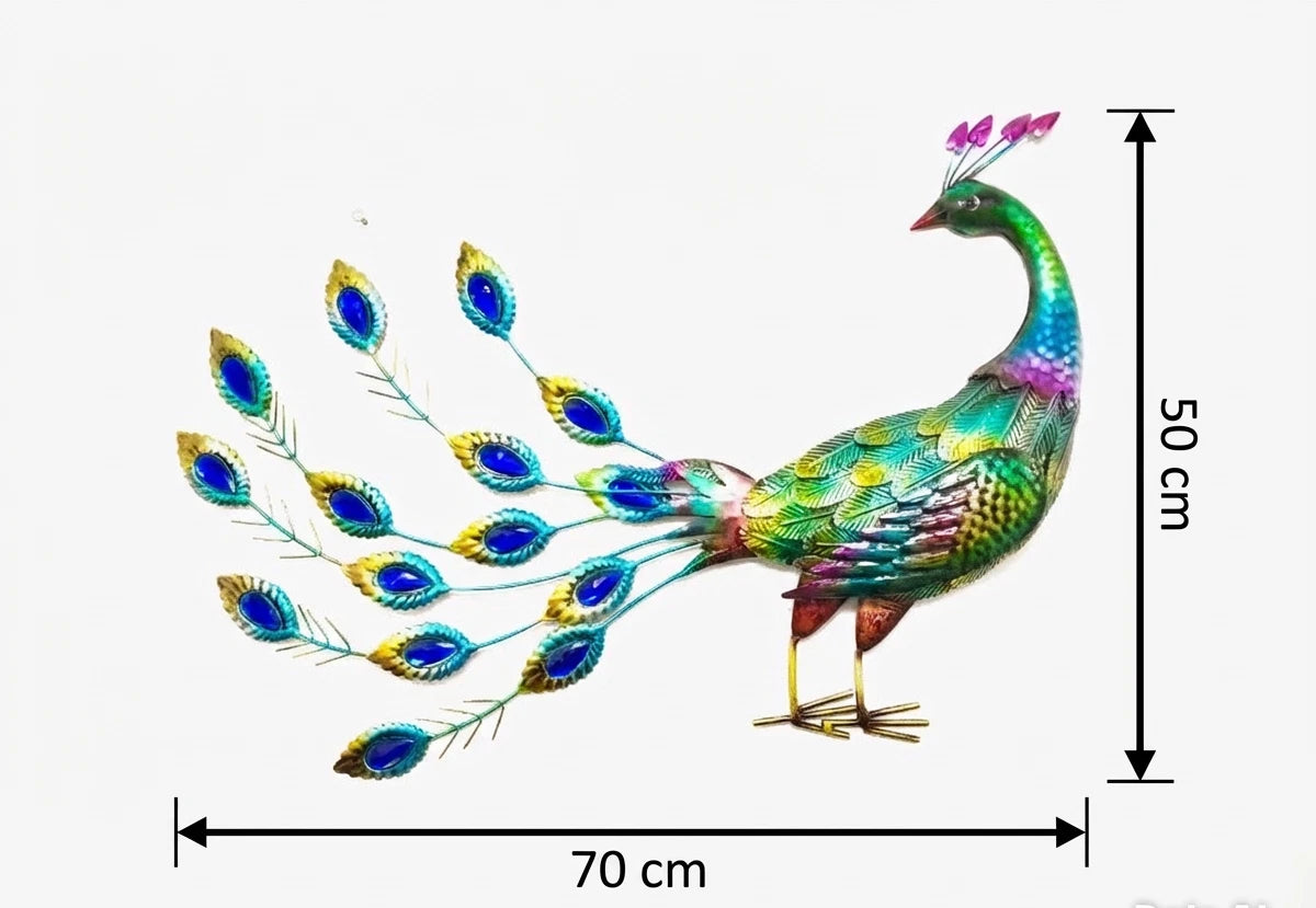 Large HandMade Metal Craft Peacock Indoor Outdoor Pond Garden Ornament Sculpture