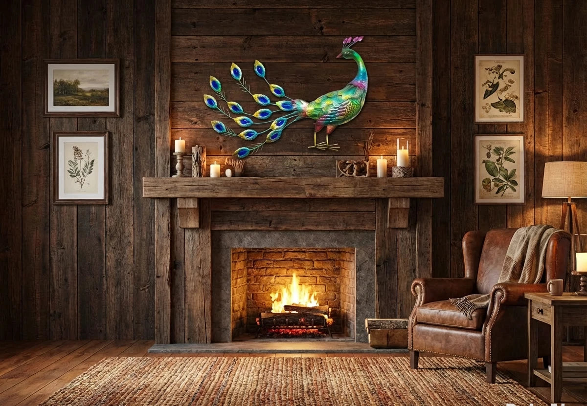 Large HandMade Metal Craft Peacock Indoor Outdoor Pond Garden Ornament Sculpture